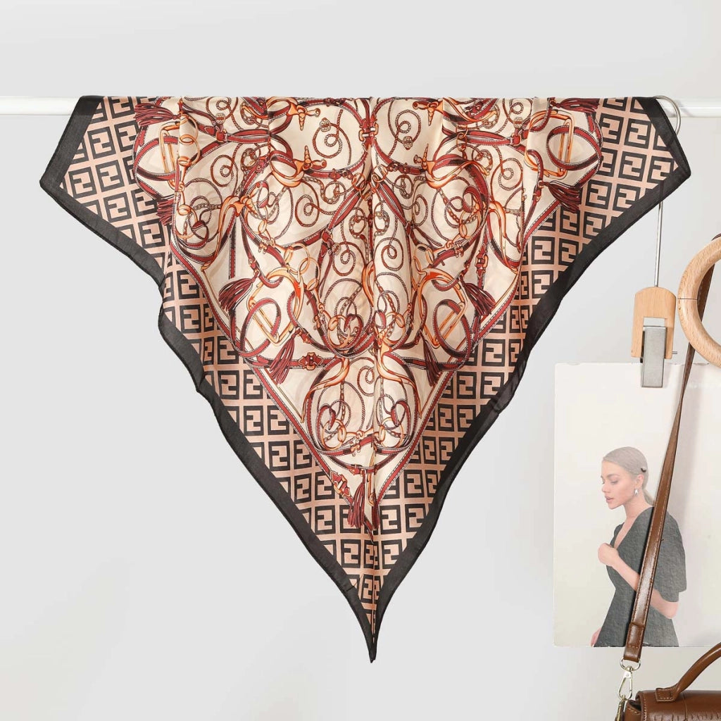 Nuova sciarpa da donna in seta stampata, stile coreano, sciarpa decorativa alla moda e versatile.