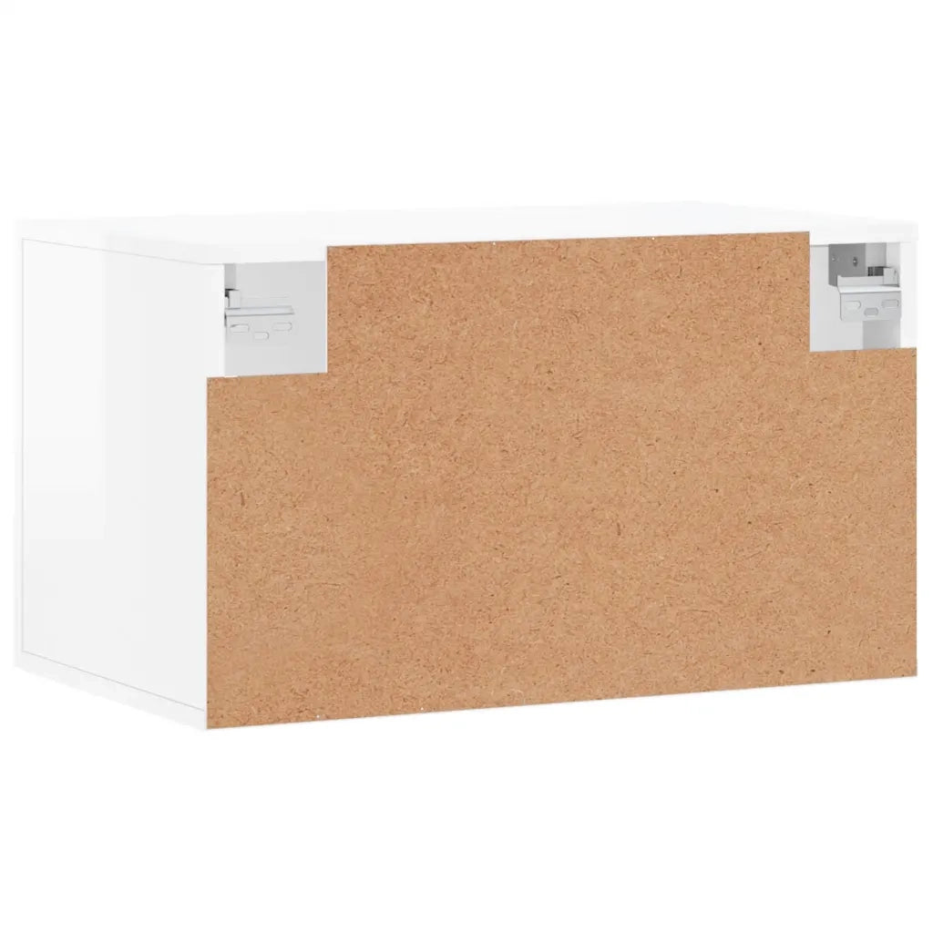 Armadietto a Muro | Mobile a Parete Bianco Lucido 60x36,5x35 cm Legno Multistrato