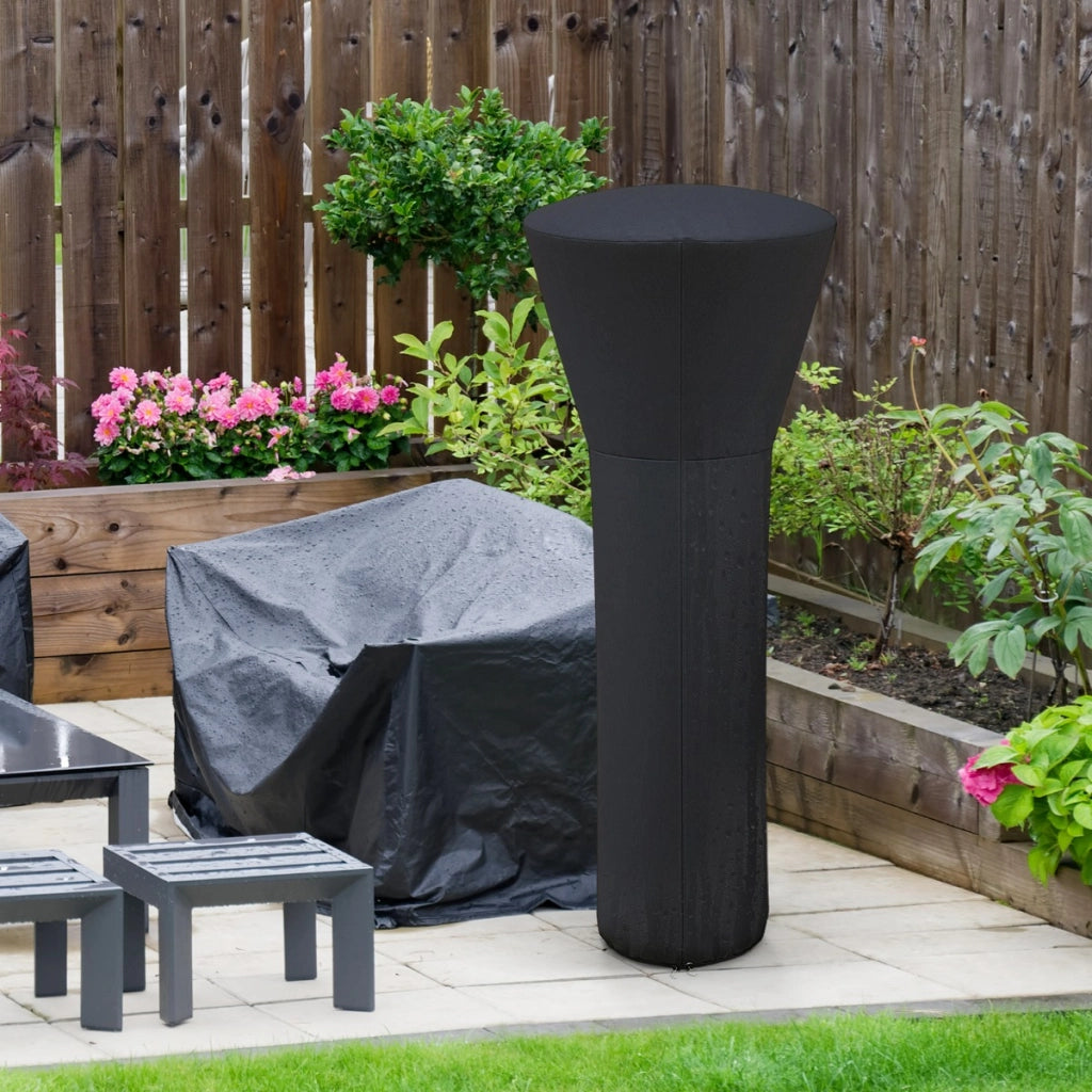 Copertura per riscaldatore da patio con cerniera e borsa per trasporto, Copertura per riscaldatore a propano da esterno Nero-Stufe a fungo