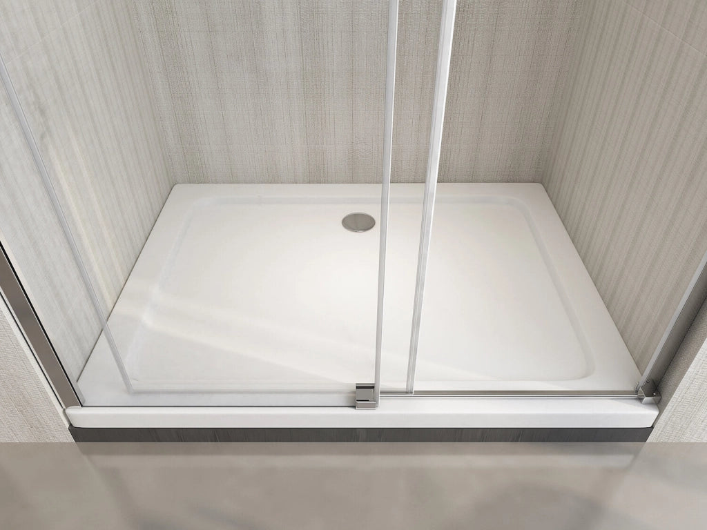 Porta Parete Doccia 120 cm 1 Anta Scorrevole in Cristallo Trasparente 8mm H190 Cristal