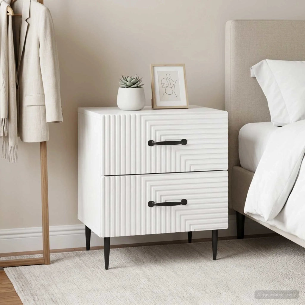 Armadio da Notte 2 pcs Bianco Lucido 43 x 34,5 x 47,5 cm 894764