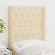 Testiera ad Orecchio Crema 83x16x118/128 cm in Tessuto