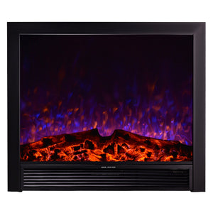 Camino Elettrico da Incasso 85x99x19,5 cm Effetto Fiamma 1500W Maximus Nero