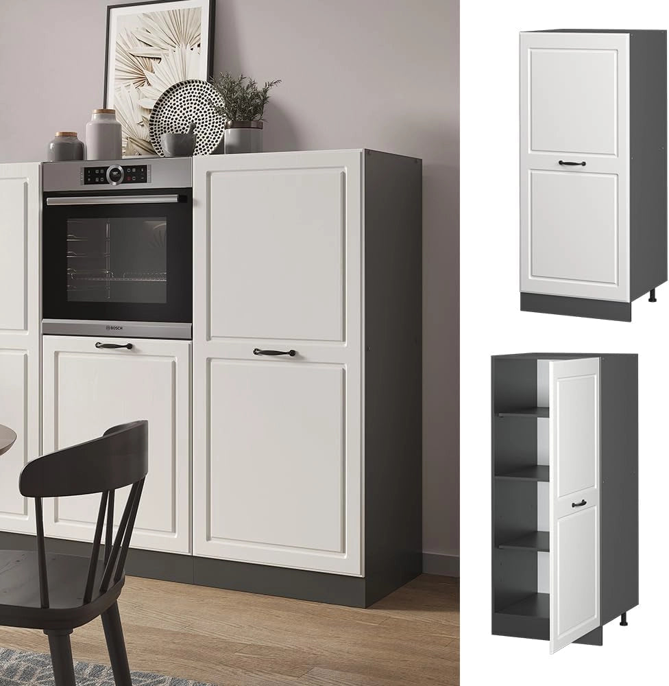 mobile cucina dispensa R-Line, Bianco casa di campagna, 60 cm, per la libera combinazione all'interno di sistemi cucina modulari