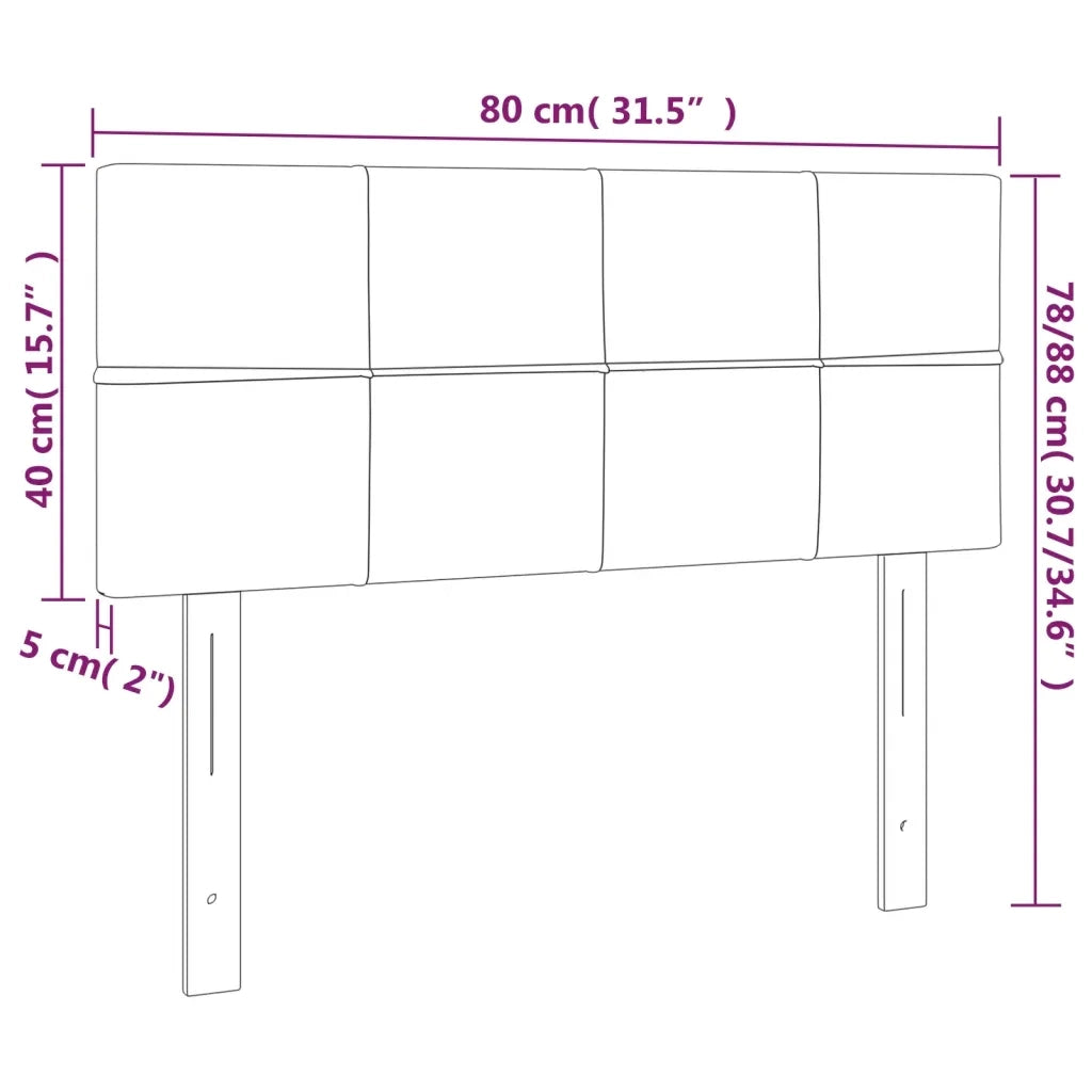 Testiera-Testata-Testiera Decorativa Tortora 80x5x78/88 cm in Tessuto 795008