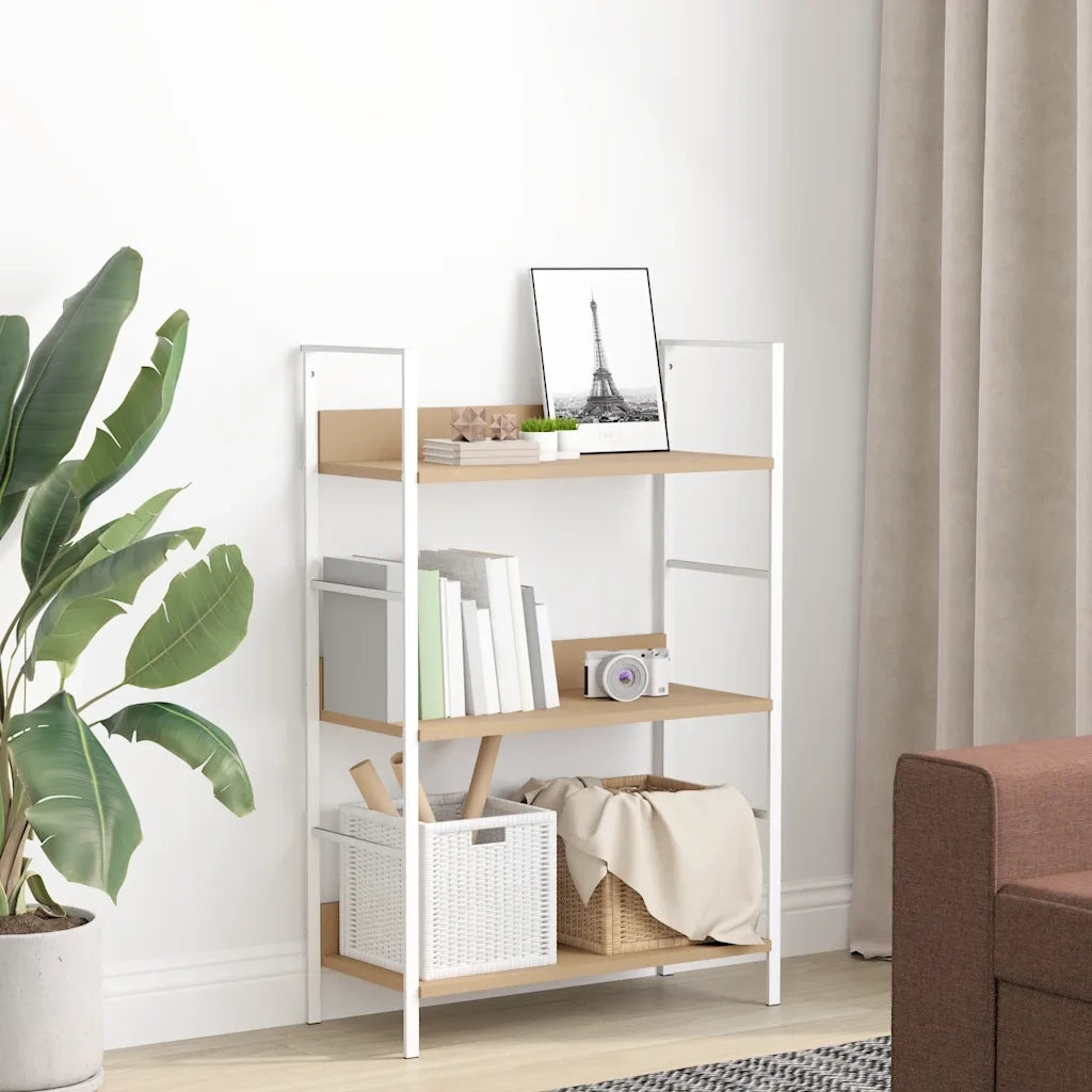 Scaffale Libri 3 Ripiani Rovere 60x27,6x90,5 Legno Multistrato 288221