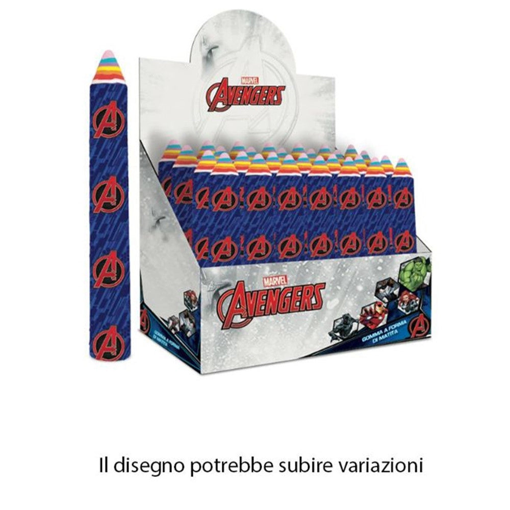 Trade Shop - Set 24pz Gomma Per Cancellare A Forma Di Matita Gigante Avengers Regalo Bambini 960931 -