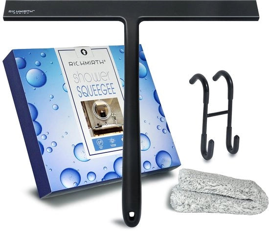 Douchewisser siliconico estensibile 31cm con supporto in acciaio inox per raschietto vetrato per doccia e bagno