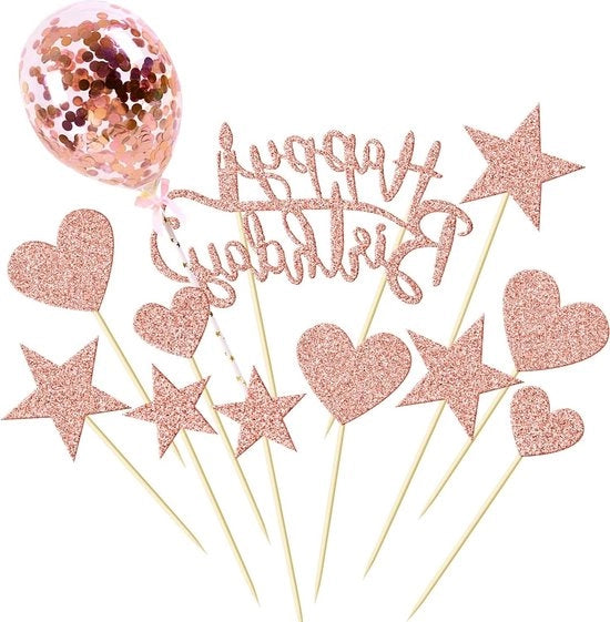 Decorazione per Torte di Compleanno con Stelle e Glitter per Cupcake e Festa di Benvenuto