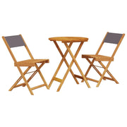 Set da Bistrot 3pz | Set Salotto da Giardino Antracite in Tessuto e Legno Massello