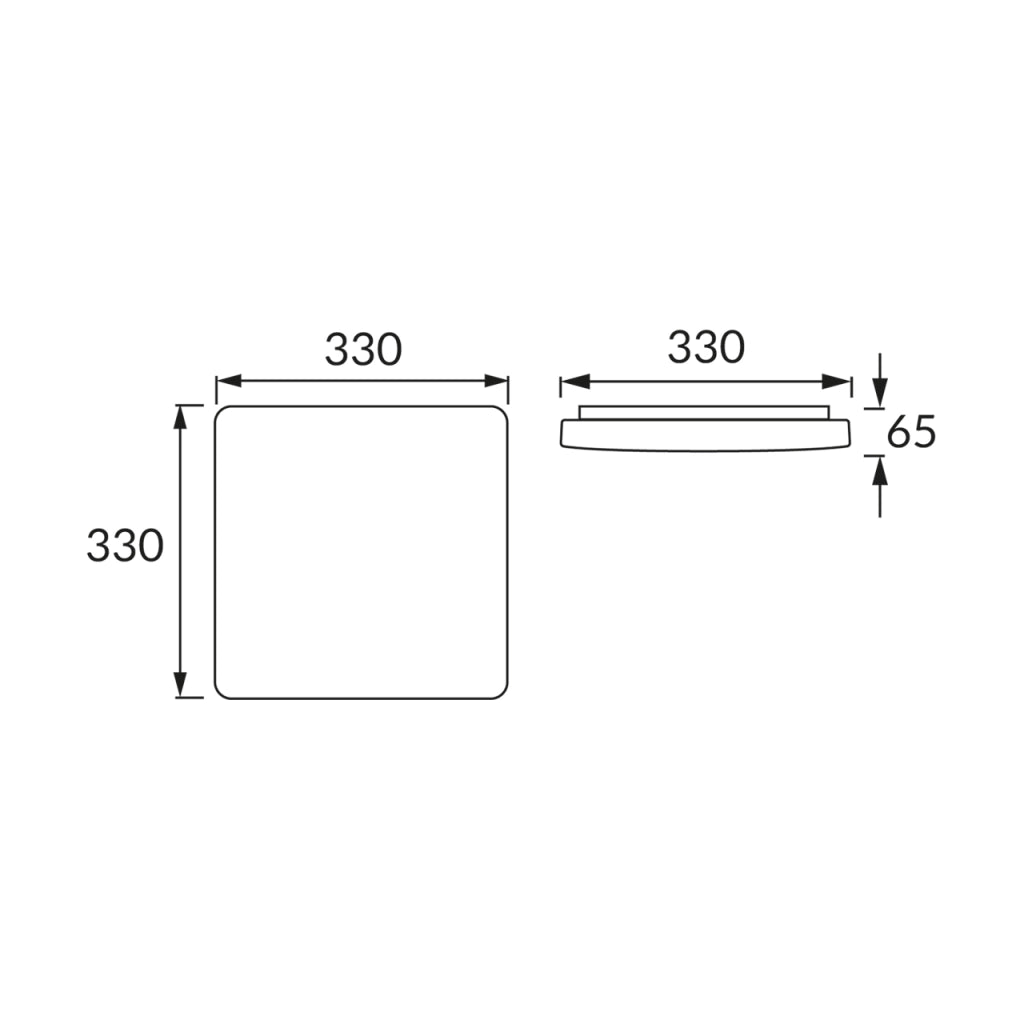 Plafoniera bagno LED moderna bianca quadrata 33cm 24W Struhm
