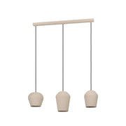Lampadario Contemporaneo Cambaito 3 Luci Acciaio Avorio