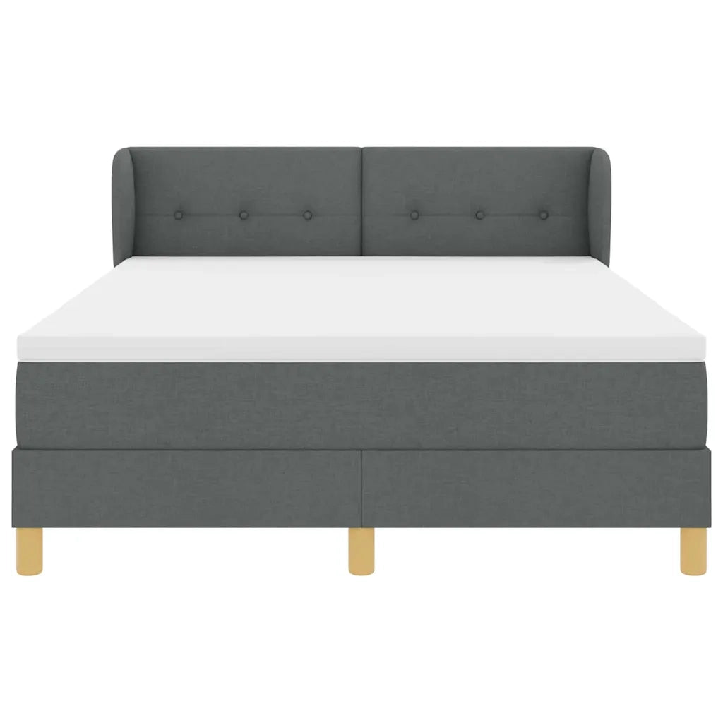Letto a molle con testiera Grigio scuro 140 x 200 cm Tessuto 3340214