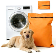 Sacchi per animali domestici - Sacchi di twill poliestere - Grandi sacchi con cerniera - Prevenire che i sacchi si ostruiscano con pelo di animali - Sacchi per animali domestici - Ideali per cani e gatti (70x80cm) - colore arancione-L