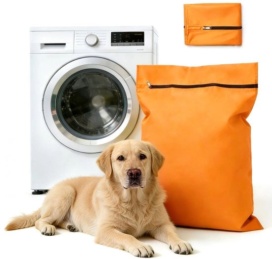 Sacchi per animali domestici - Sacchi di twill poliestere - Grandi sacchi con cerniera - Prevenire che i sacchi si ostruiscano con pelo di animali - Sacchi per animali domestici - Ideali per cani e gatti (70x80cm) - colore arancione-L