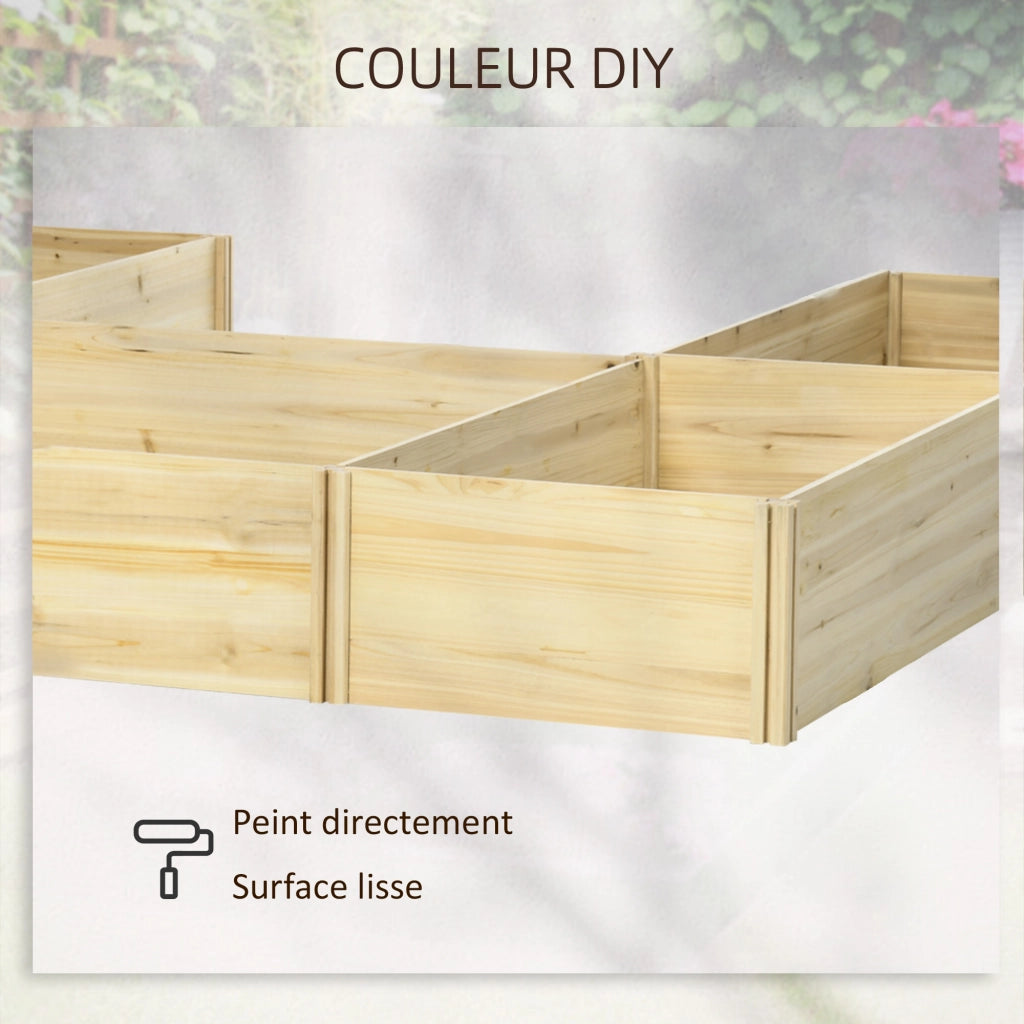 5 Pezzi Bacche Giardino Modulari Legno ¨C zephmum ¨C Naturale 230x230x28 cm