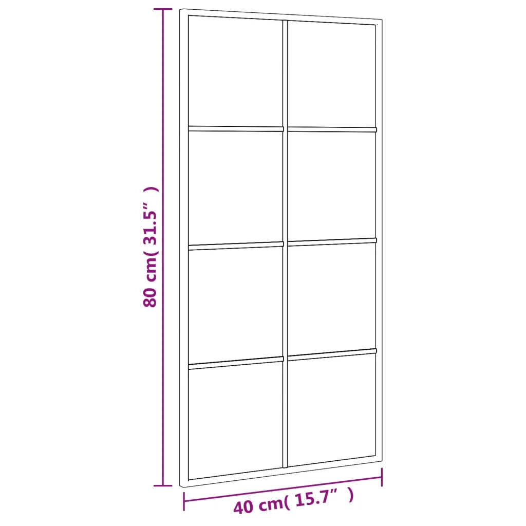 Specchio da Parete-Specchio a Muro-Specchio Decorativo Nero 40x80 cm Rettangolare in Ferro 444286