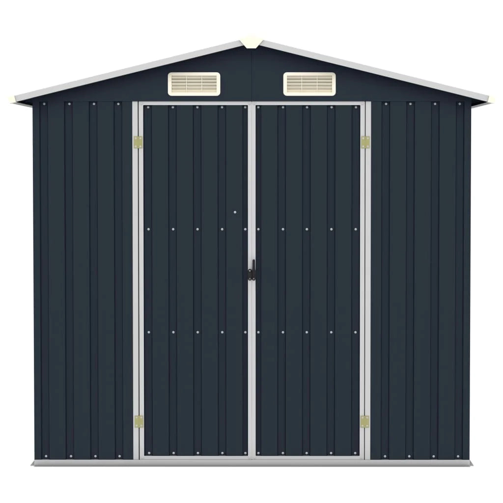 Casetta da giardino cabina ripostiglio casetta da esterno robusta casetta per attrezzi 205 x 129 x 183 cm acciaio zincato antracite 02_0022207