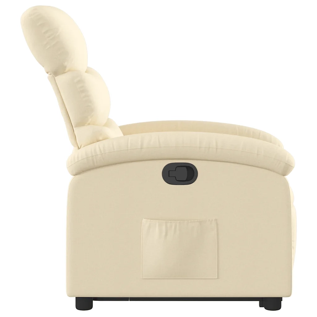 Poltrona | Sedia Relax Alzapersona Reclinabile Crema in Tessuto