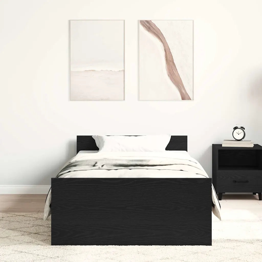 Giroletto senza Materasso Rovere Nero 90x200cm in Truciolato