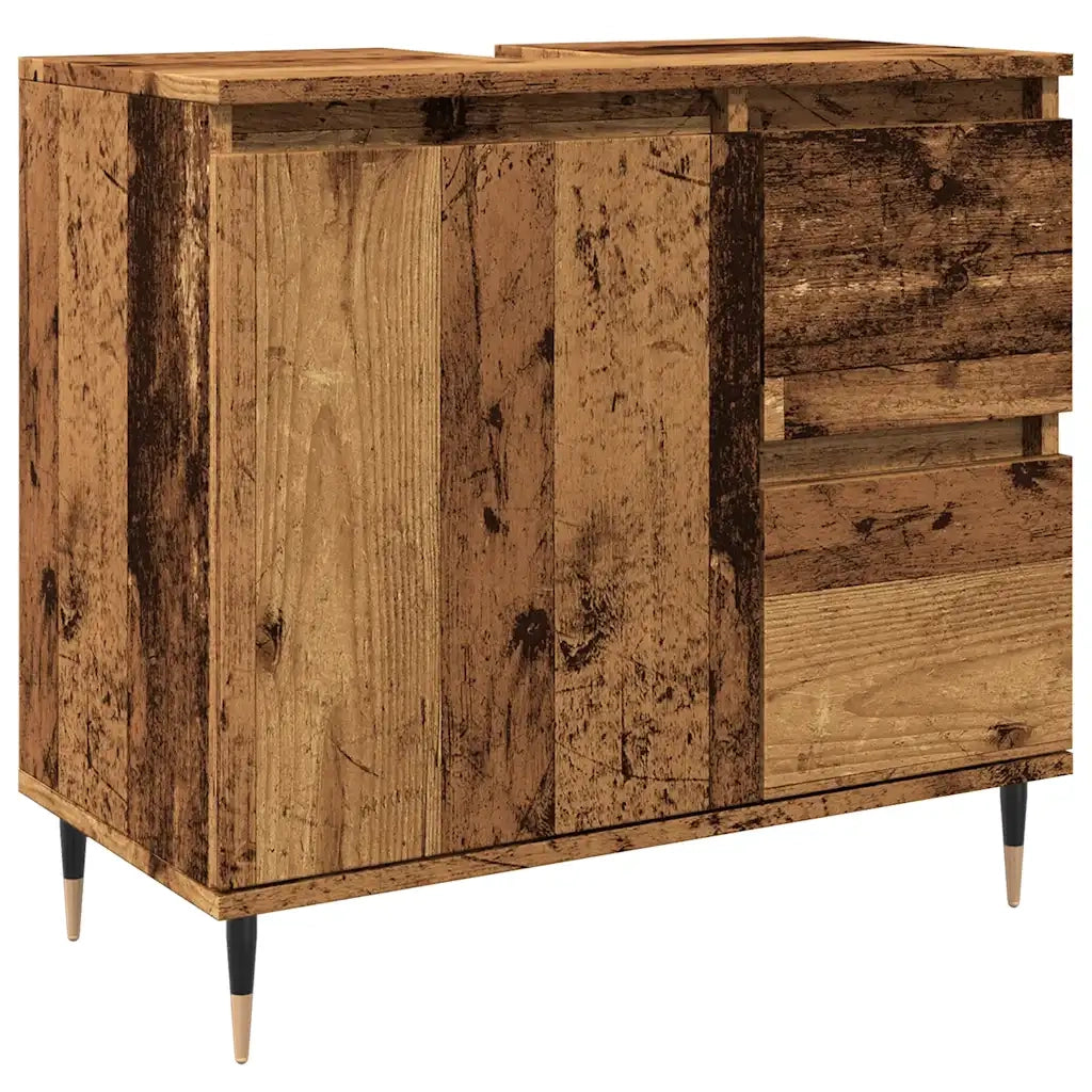 Armadietto da Bagno Legno Antico 65x33x60 cm in Truciolato 857223