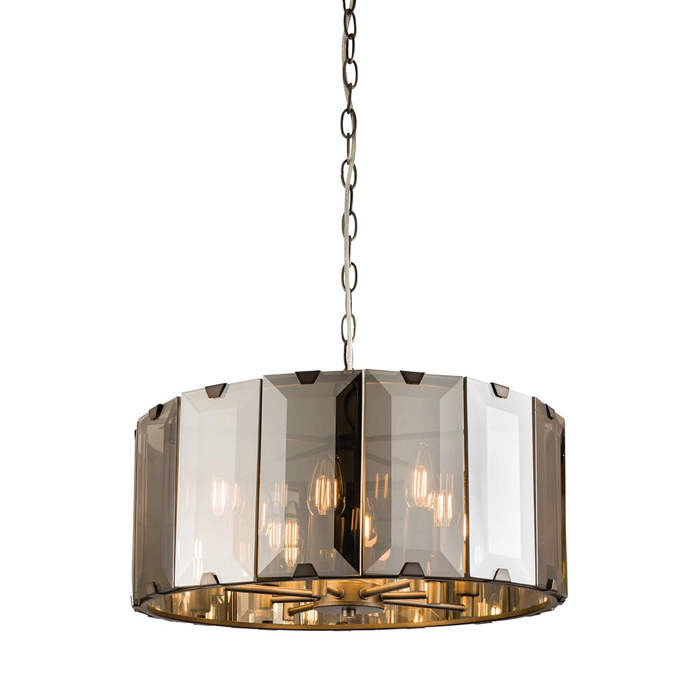Lampadario Clooney Endon vetro fumé 8xE14 grigio ardesia