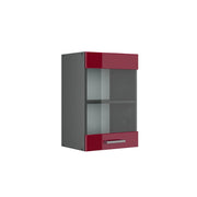 Vicco Mobile da cucina in vetro Rosso lucido 40 cm