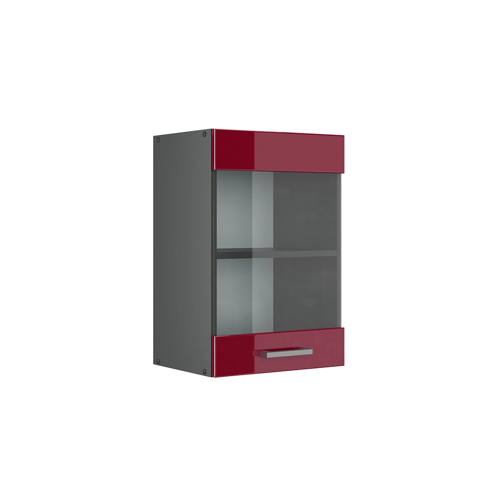 Vicco Mobile da cucina in vetro Rosso lucido 40 cm