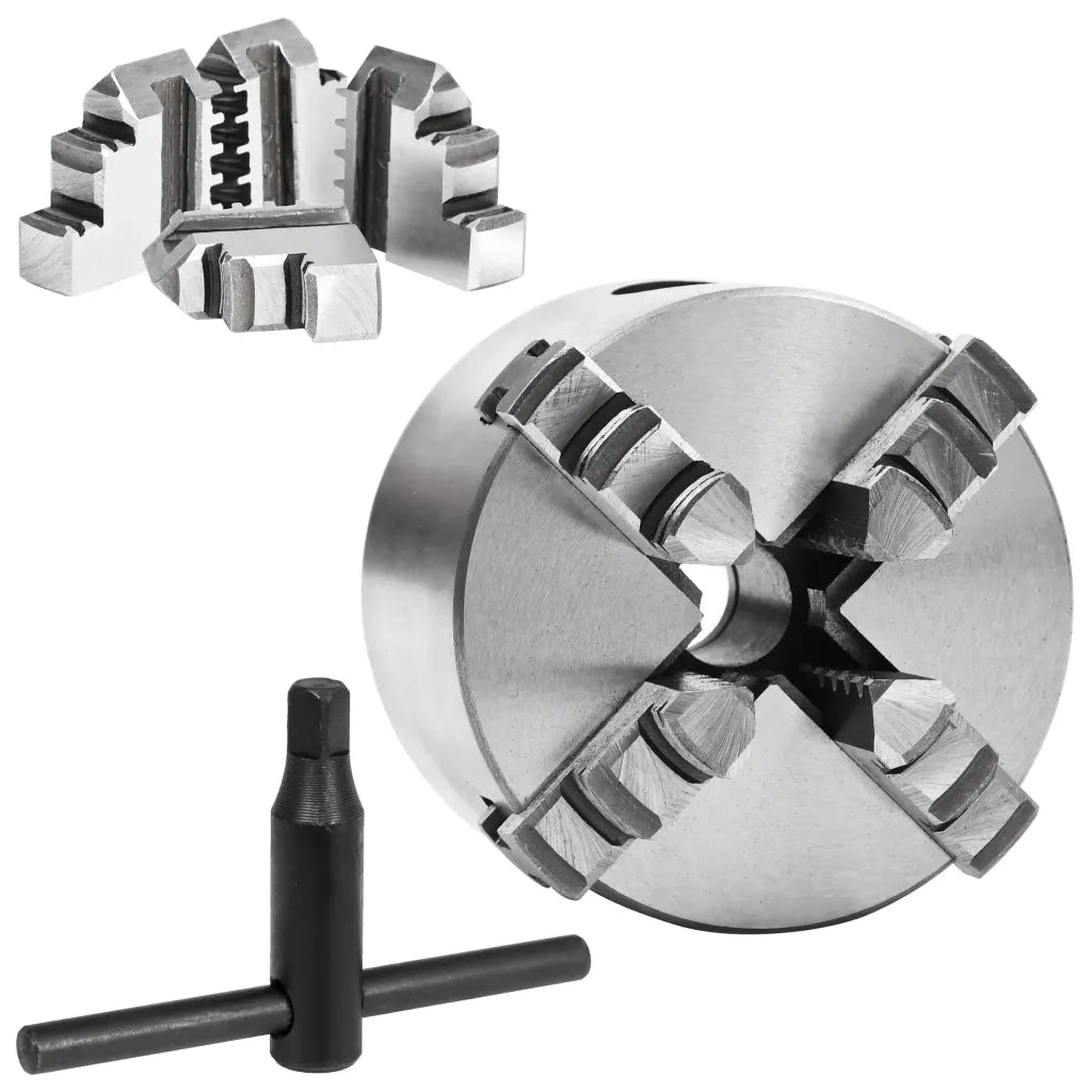 Mandrino per Tornio a 4 Griffe Autocentrante 80 mm in Acciaio CFW8313714