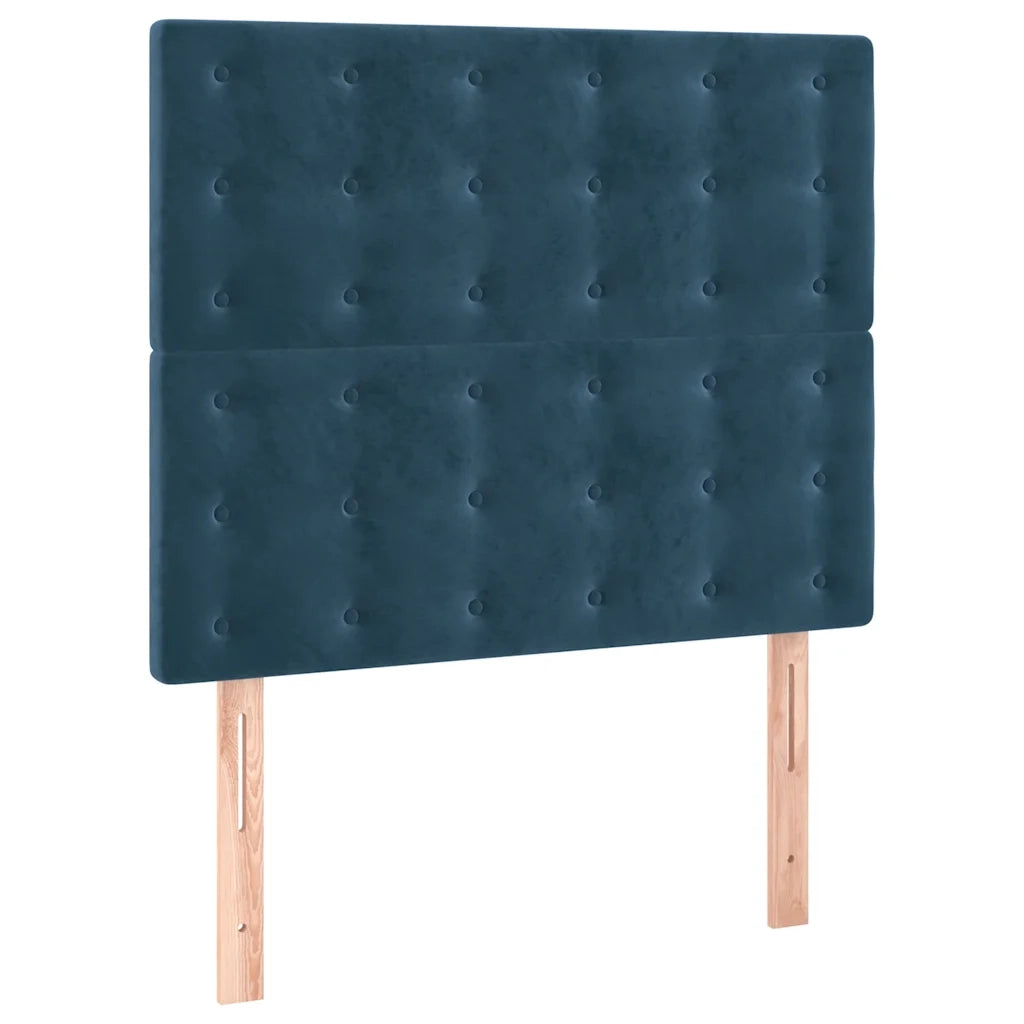Giroletto a Molle con Materasso Blu Scuro 120x200 cm in Velluto 3138077