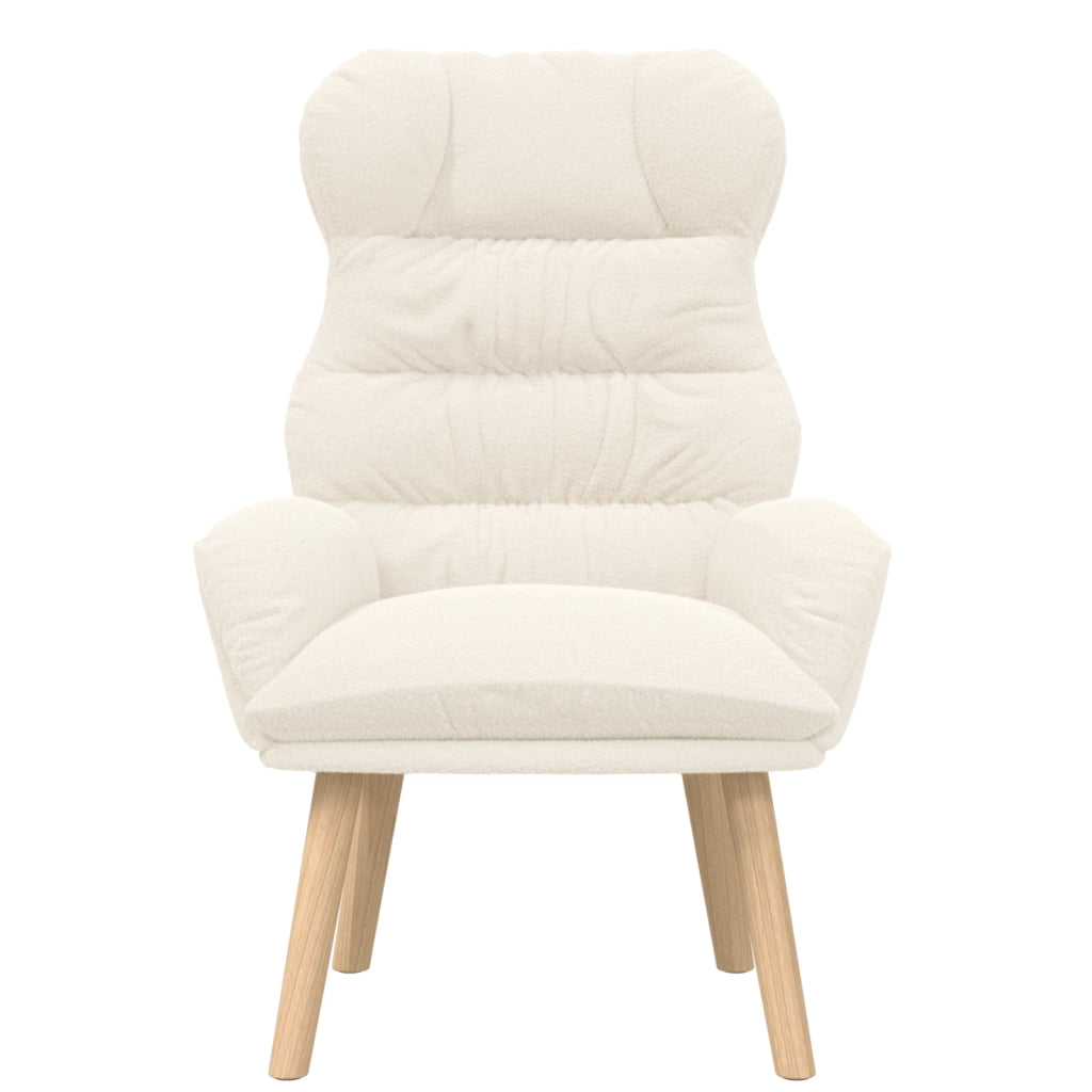 Poltrona Rilassante  in Tessuto Simil Lana Riccio Color Crema