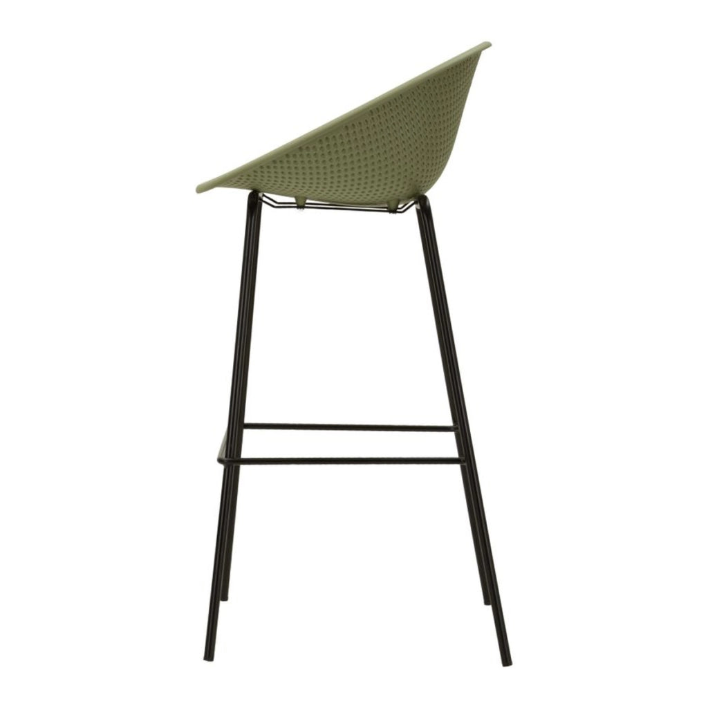 Set di 2 Sgabelli Alti VKH1089, Verde, Metallo, 50x50x98 cm