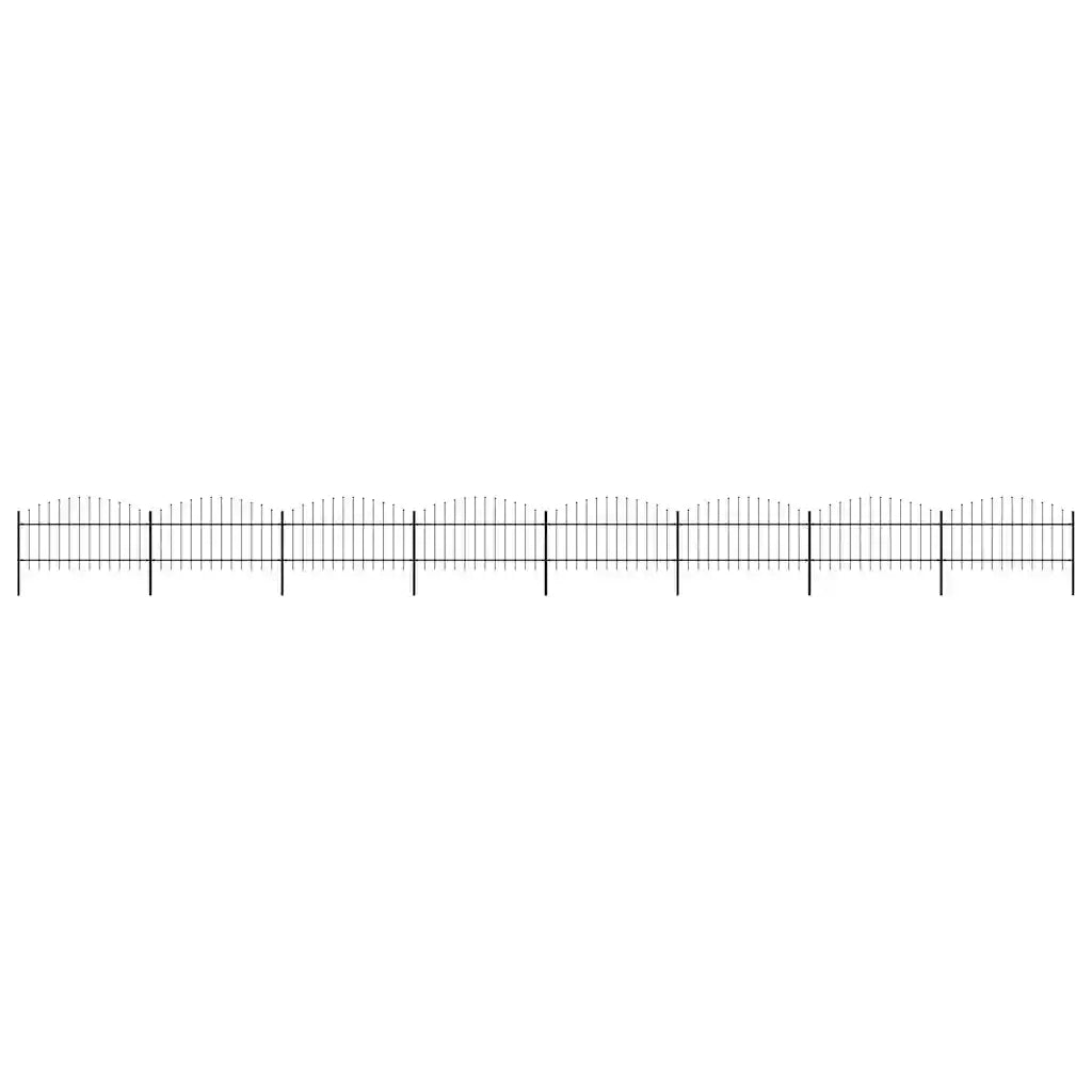 Recinzione Giardino Punta a Lancia(1-1,25)x13,6m Acciaio Nero 277728