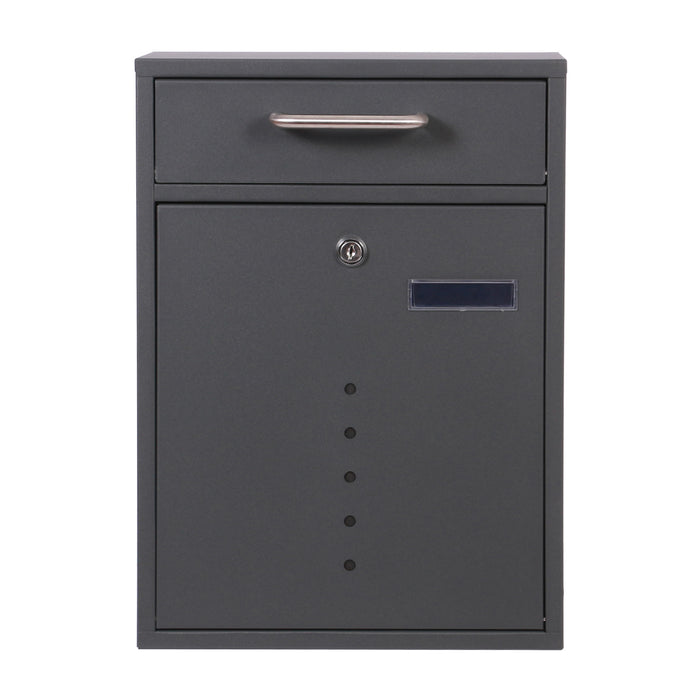 Cassetta delle lettere 2x2 V51 antracite Cassetta postale a muro Con serrature e finestre