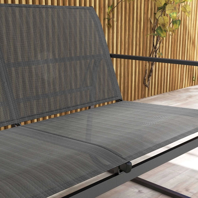 Set Salotto da Giardino 4 Pezzi con Divano 2 Posti, 2 Sedie e Tavolino ¨C MINIMAL ¨C Mesh Nero
