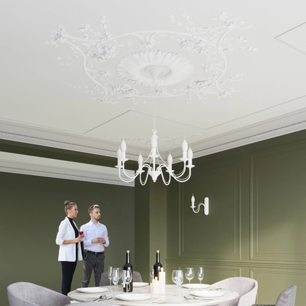 Lampadario Crimson Minerwa in acciaio bianco a 5 luci E14 LED Max 10W