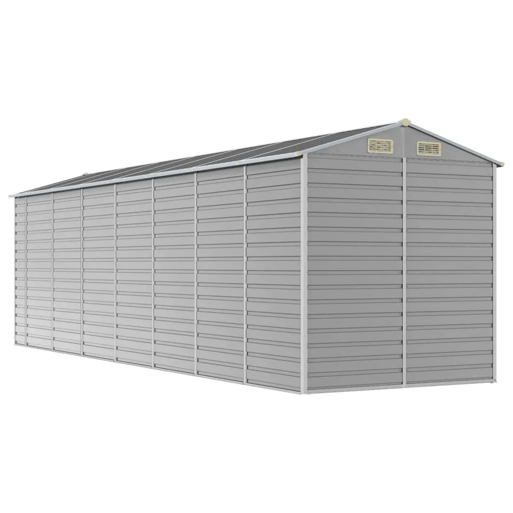 Casetta da giardino grigio chiaro 191x640x198 cm in acciaio zincato 3188248