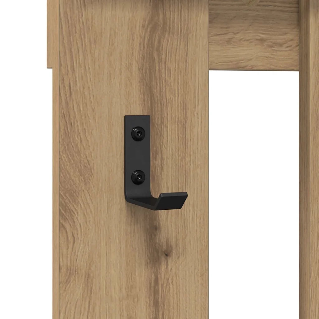 Appendiabiti a muro Rovere artigianale 100 x 10 x 100 cm 874514