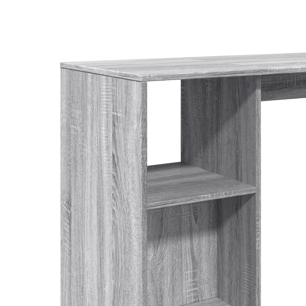 Tavolo Bar con Ripiano Grigio Sonoma 124x46x103,5cm Multistrato