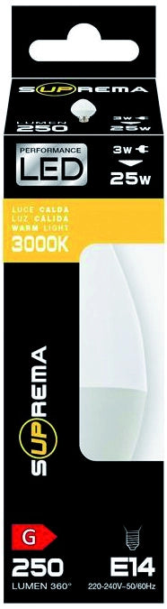 Suprema LAMPADA A LED OLIVA E14 luce fredda 6,5 W - 806 lumen 12.00 pz