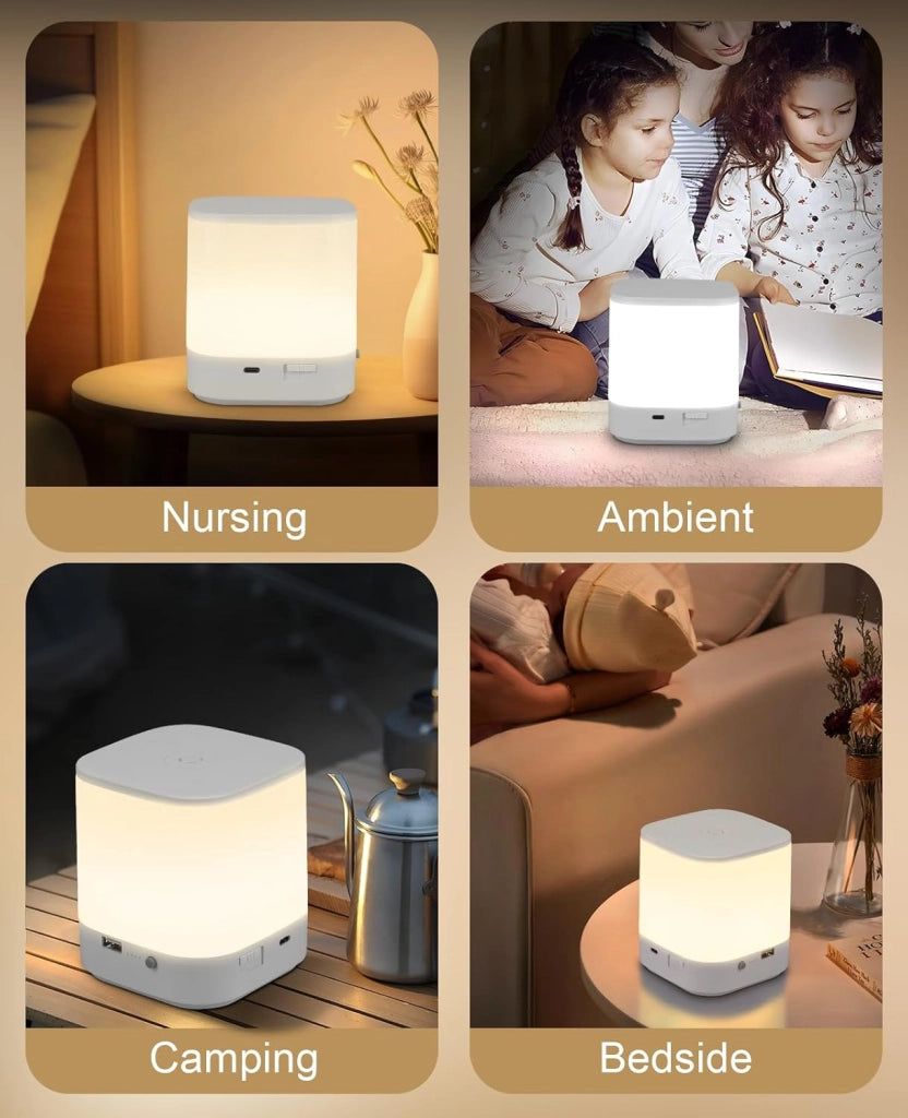 ZMH Lampada da tavolo LED bianca touch dimmerabile USB ricaricabile 1800mAh per comodino camera letto