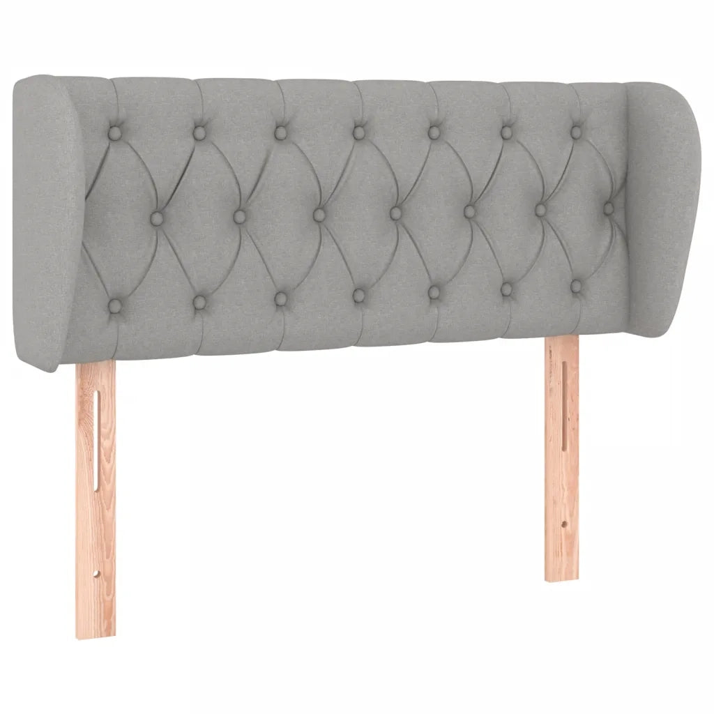 Testiera ad Orecchio-Testata con Orecchie Grigio Chiaro 93x23x78/88 cm in Tessuto 382636
