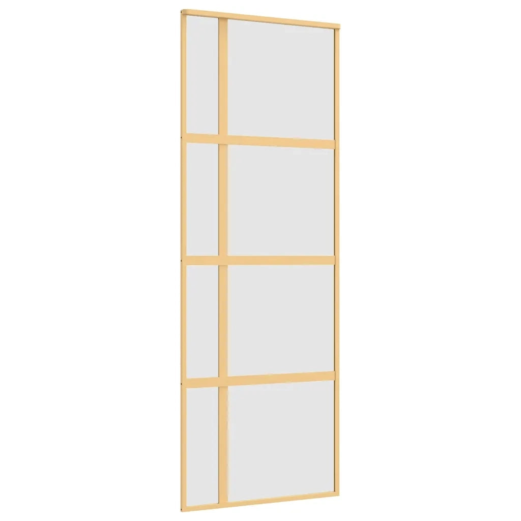 Porta Scorrevole Dorata 76x205 Vetro Smerigliato ESG Alluminio 155193