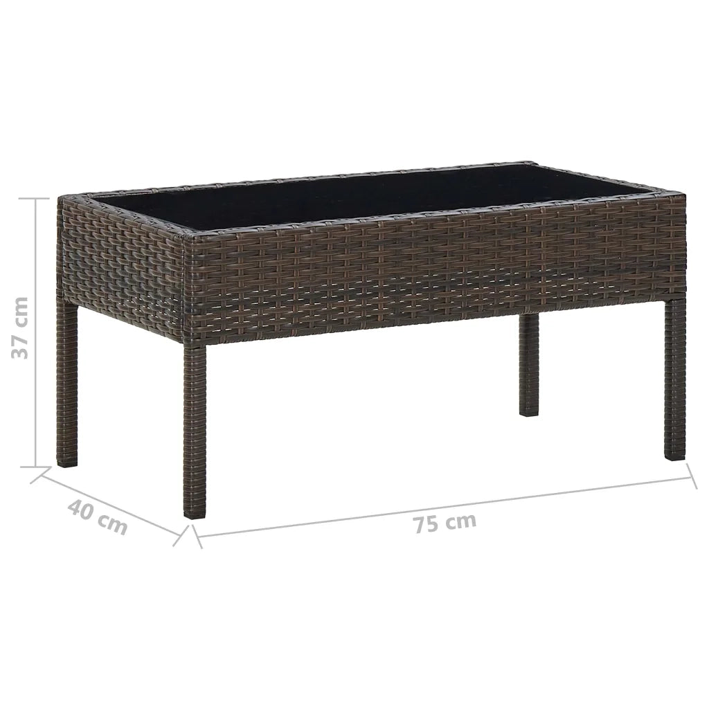 Tavolo da Giardino | Tavolino da esterno Marrone 75x40x37 cm in Polyrattan