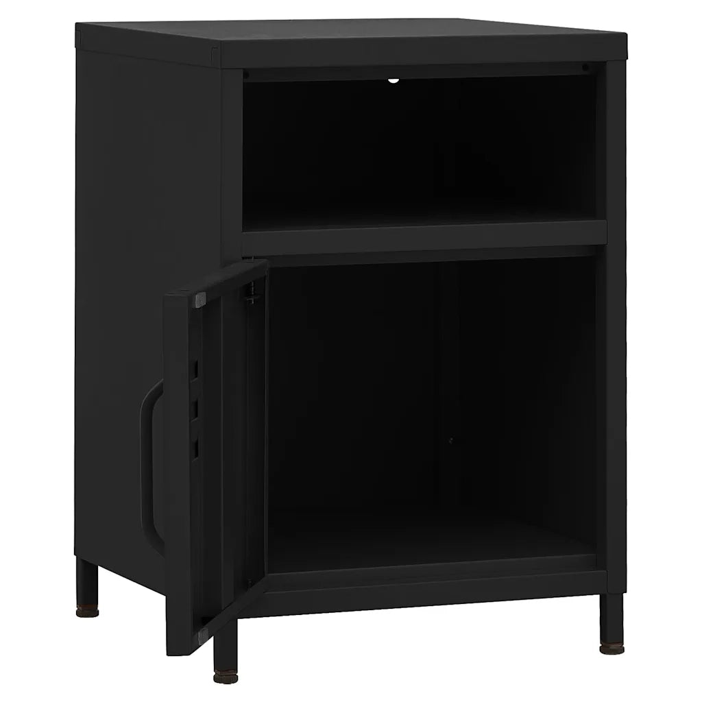 Comodino-Tavolino da notte Nero 35x35x51 cm in Acciaio 750771