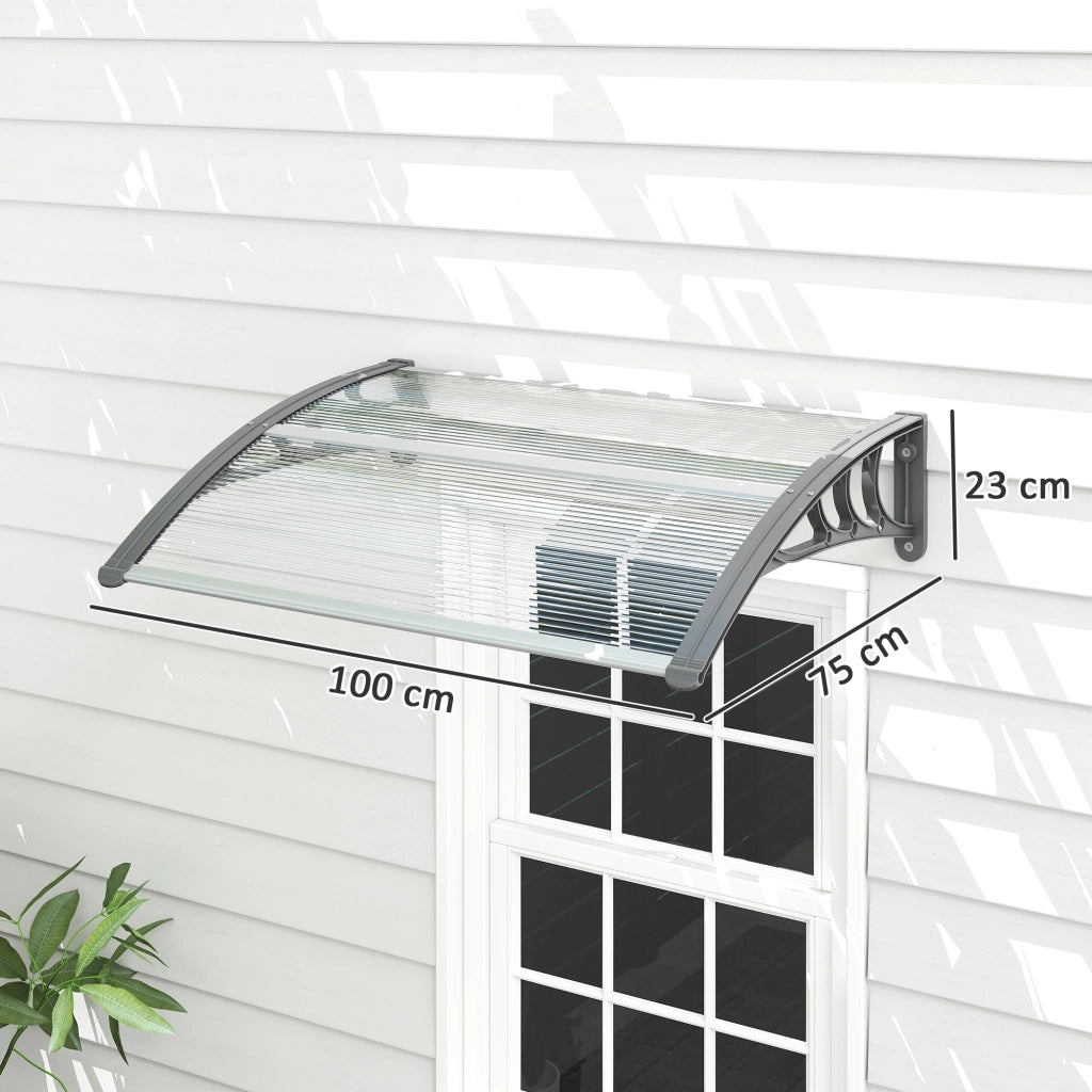 Tettoia in Policarbonato per Porte e Finestre ¨C zephmum ¨C Trasparente 100x75 cm