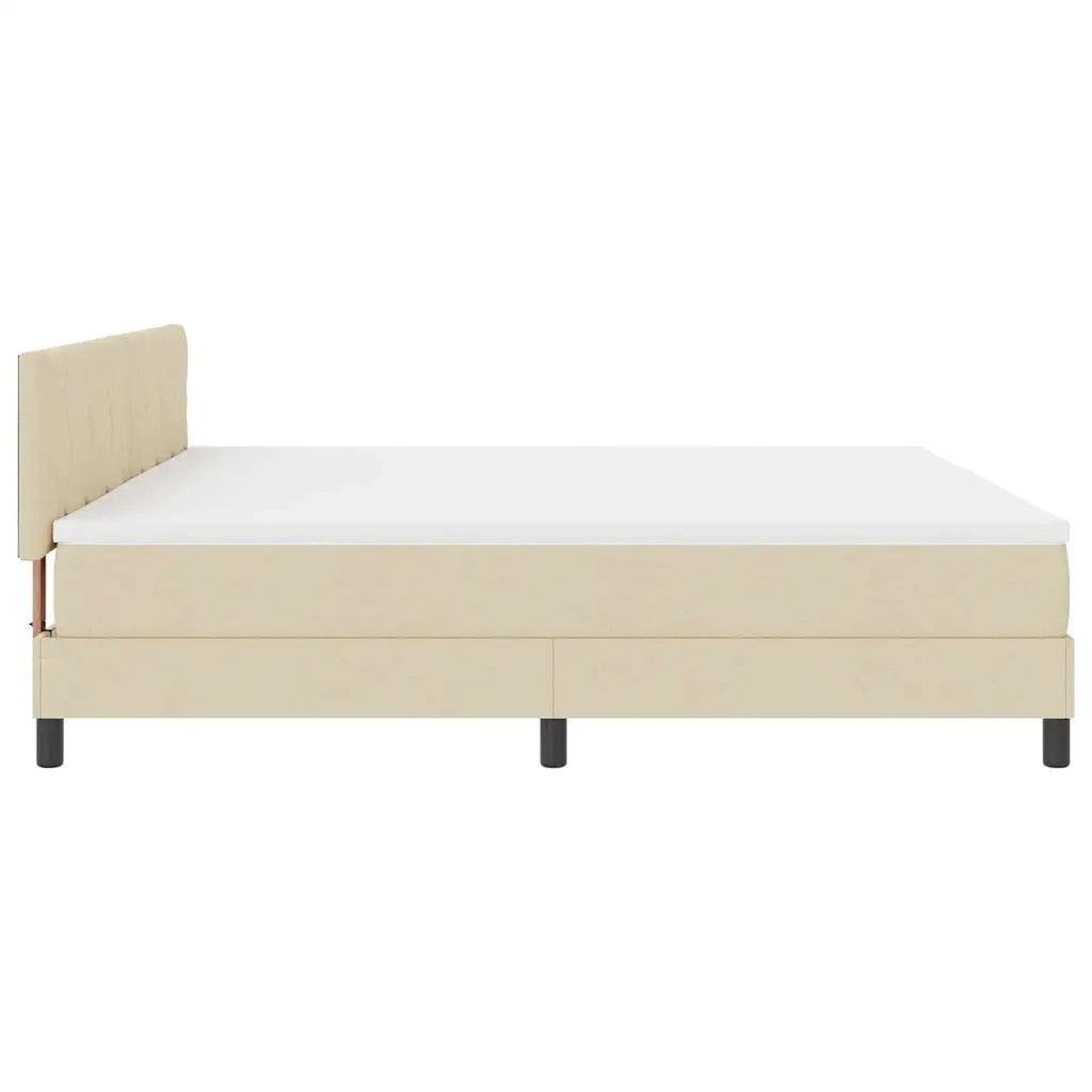 Letto a molle con testiera Crema 200 x 200 cm Tessuto 3338795