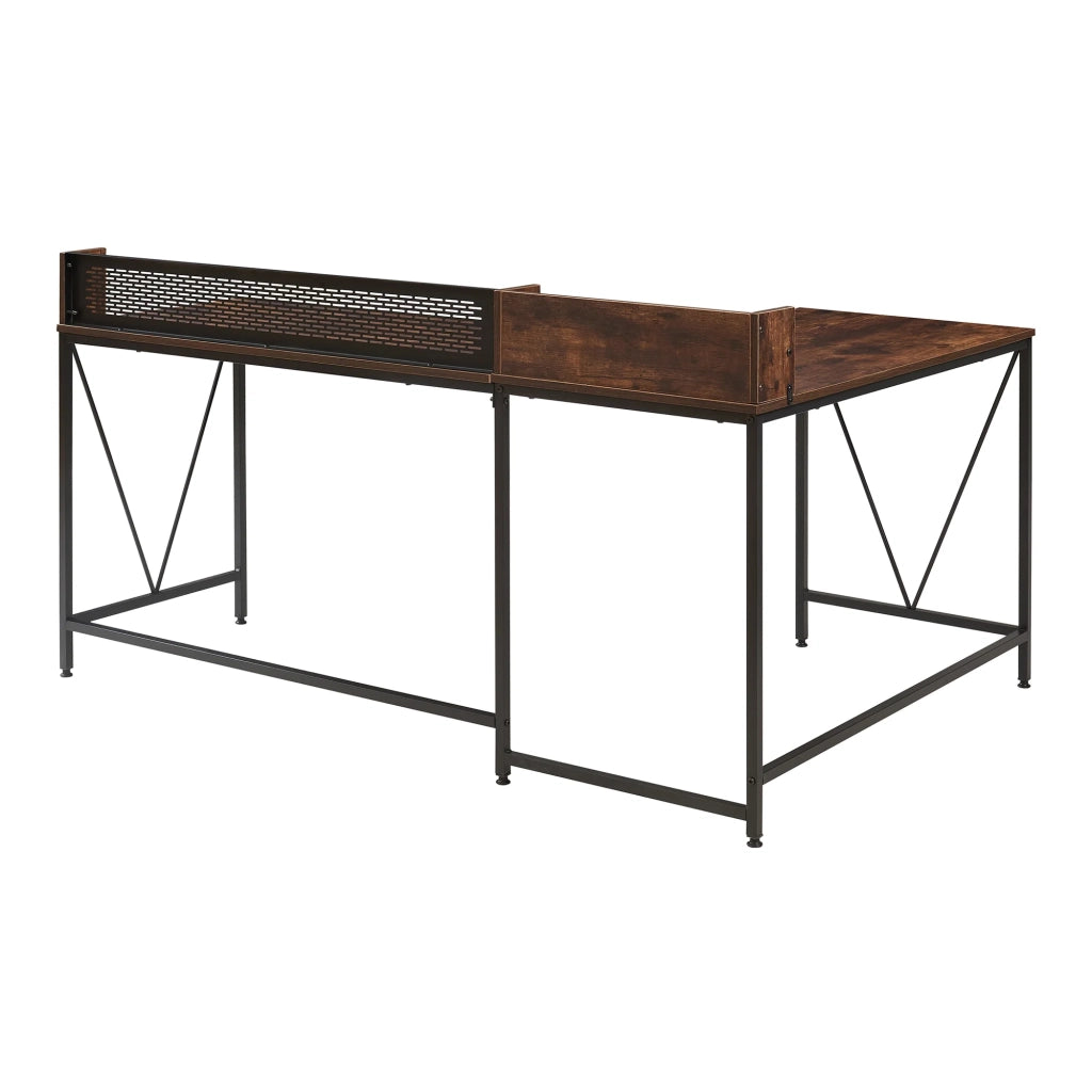 Scrivania/Tavolo da lavoro 165 x 110 x 90 cm Effetto noce nero 03_0009054