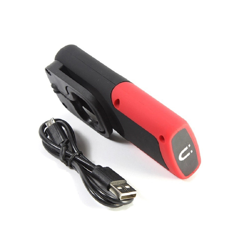 Trade Shop - Lampada Torcia Lavoro Calamita Portatile Led Ricaricabile Base Magnetica Gancio -