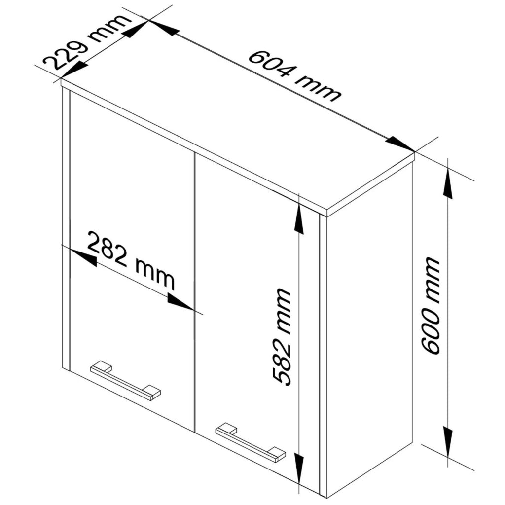 Mobile bagno sospeso AKORD FIN Quercia Ertisan 60 cm 2 ante 60x22,5x60 cm